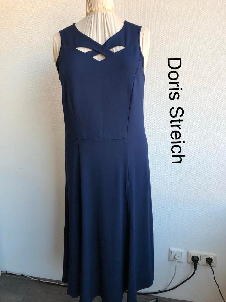 Doris Streich Jurk  {mt: 42} 4519-7,2, Kleding | Dames, Jurken, Zo goed als nieuw, Maat 42/44 (L), Blauw, Onder de knie, Ophalen of Verzenden