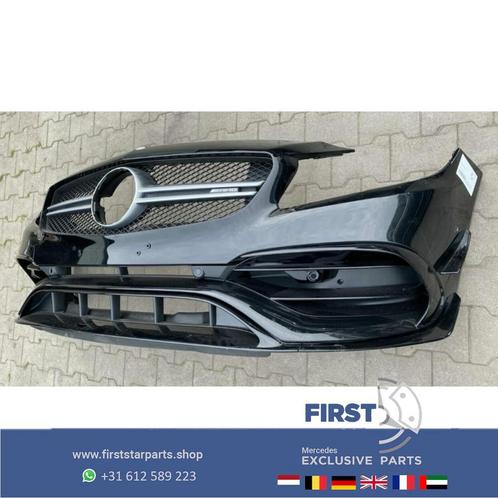 W176 A45 AMG FACELIFT VOORBUMPER ZWART COMPLEET AERO PAKKET, Auto-onderdelen, Carrosserie en Plaatwerk, Bumper, Mercedes-Benz