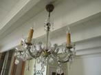 Oude kroonluchter met 5 armen / lichtpunten, Ophalen, Zo goed als nieuw, Glas