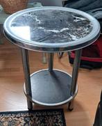 Oud rooktafeltje, Minder dan 55 cm, Gebruikt, Metaal of Aluminium, Rond