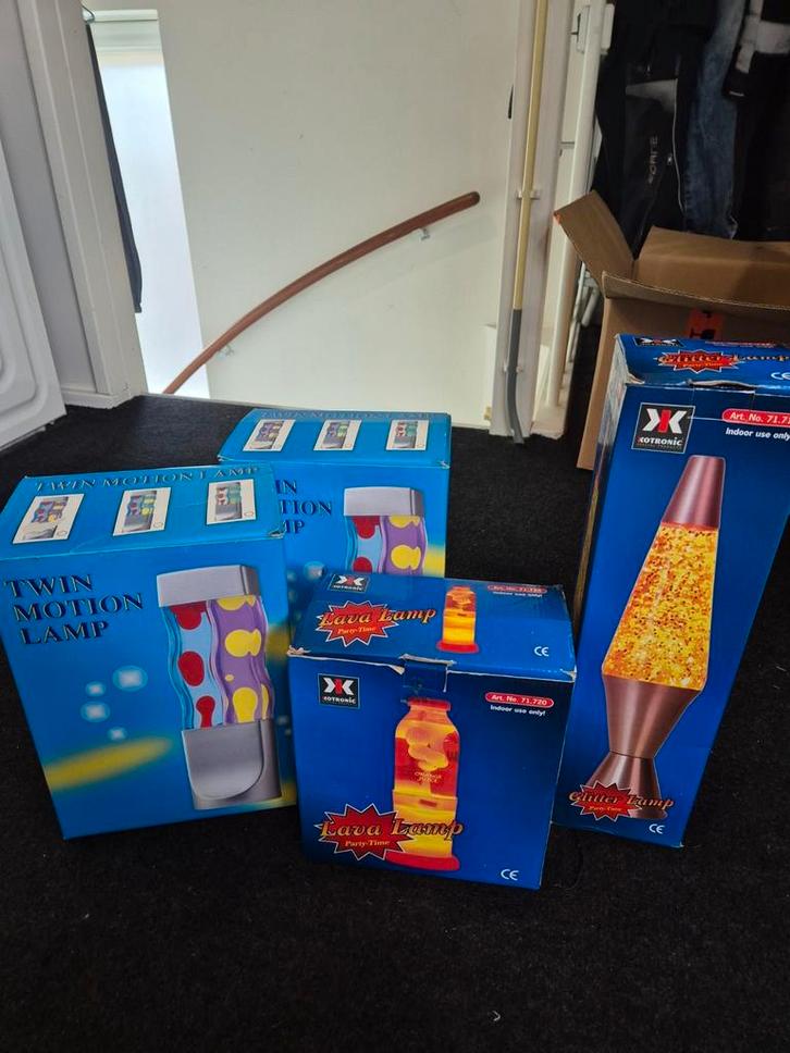 Lavalamp 3x en glitterlamp 1x - retro vintage, Huis en Inrichting, Lampen | Overige, Zo goed als nieuw, Ophalen