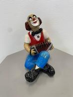 Unieke Clown Beeld met Accordeon-handgemaakt, Vintage Duits, Ophalen