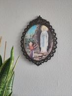Lourdes, Maria devotie stuk in lijst met bol glas, Ophalen of Verzenden