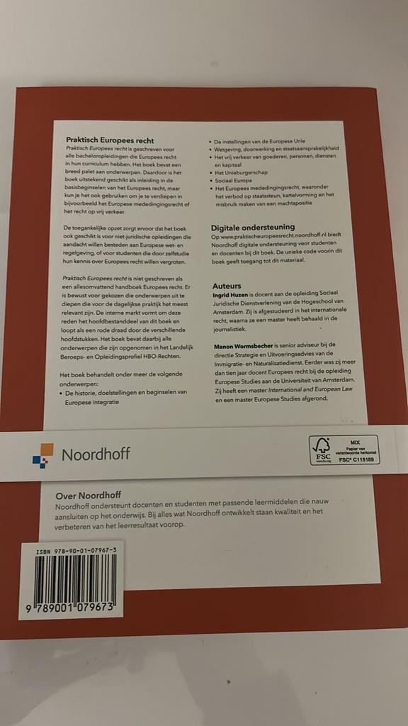 Praktisch Europees recht studieboek, Boeken, Studieboeken en Cursussen, Ophalen, Gamma, Zo goed als nieuw, HBO