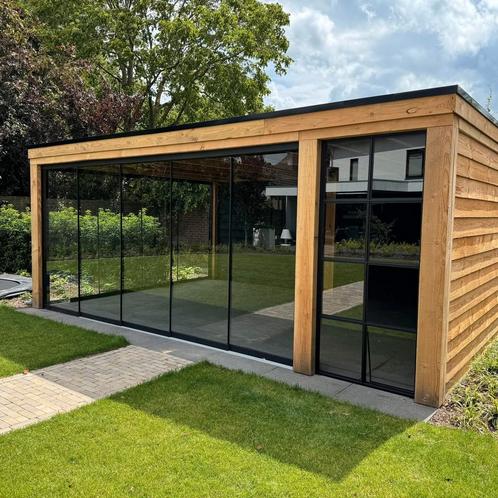 Overkapping veranda poolhouse carpoort buitenverblijf, Tuin en Terras, Tuinhuizen, Nieuw, Overige typen, Hout, 200 tot 400 cm