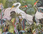 Kraanvogel paneel deel. Tricot katoen, 120 cm of meer, Nieuw, Ophalen of Verzenden, Katoen