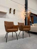 2 Nieuw Label van den Berg Chief Low Eetkamerstoel, Huis en Inrichting, Stoelen, Twee, Bruin, Nieuw, Leer