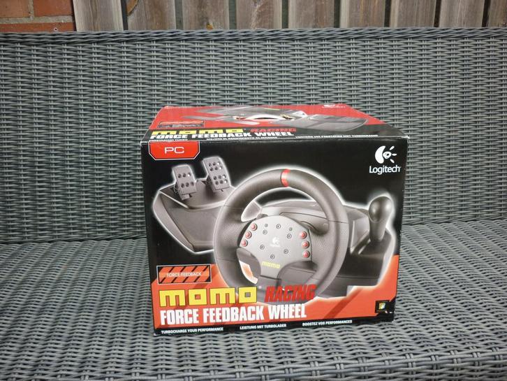 Logitech Momo Racing Force Feedback Wheel W/Pedals, Computers en Software, Joysticks, Gebruikt, Ophalen