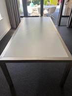 eettafel wit/RVS, Huis en Inrichting, Ophalen, Gebruikt, 100 tot 150 cm, 200 cm of meer