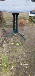 tuin tafel +marmeren blad + gietijzeren onderstel(brocante), Ophalen, Gebruikt