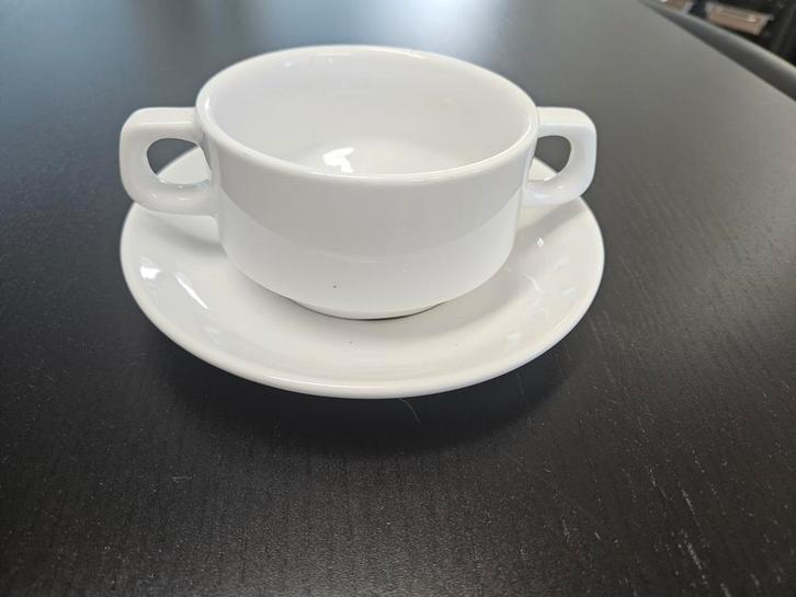 Intermezzo Soepkommen met Schotels - Wit, Huis en Inrichting, Keuken | Servies, Zo goed als nieuw, Kop(pen) en/of Schotel(s), Effen