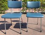 Set van 2 Vintage Gispen 1231 Buisstoelen – jaren ’60, Huis en Inrichting, Ophalen, Twee, Blauw, Vintage