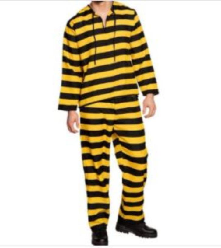 Gevangenen outfit mt XXL, Kleding | Heren, Carnavalskleding en Feestkleding, Nieuw, Kleding, Overige maten, Ophalen of Verzenden
