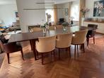 Eikenhouten eettafel met 8 stoelen, Engels design, Gebruikt, 100 tot 150 cm, Eikenhout, 200 cm of meer
