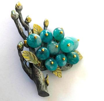 Vintage Prachtige grote Kyaniet broche / kettinghanger beschikbaar voor biedingen