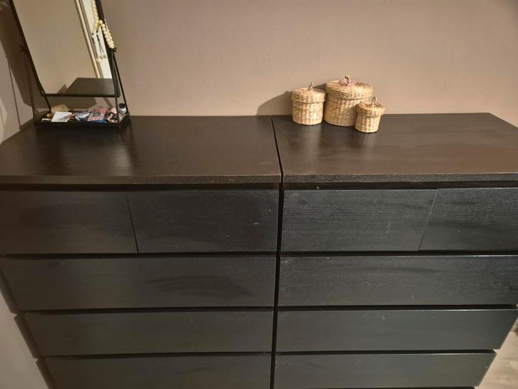 1 stuk te koop Ikea MALM Ladekast - Zwart, Huis en Inrichting, Kasten | Dressoirs, Gebruikt, 50 tot 100 cm, 25 tot 50 cm, Met lade(s)