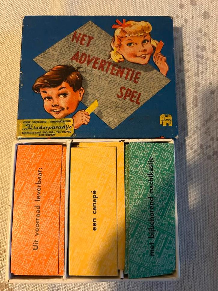 Het Advertentie Spel - Jumbo, Hobby en Vrije tijd, Gezelschapsspellen | Bordspellen, Gebruikt, Een of twee spelers, Ophalen of Verzenden