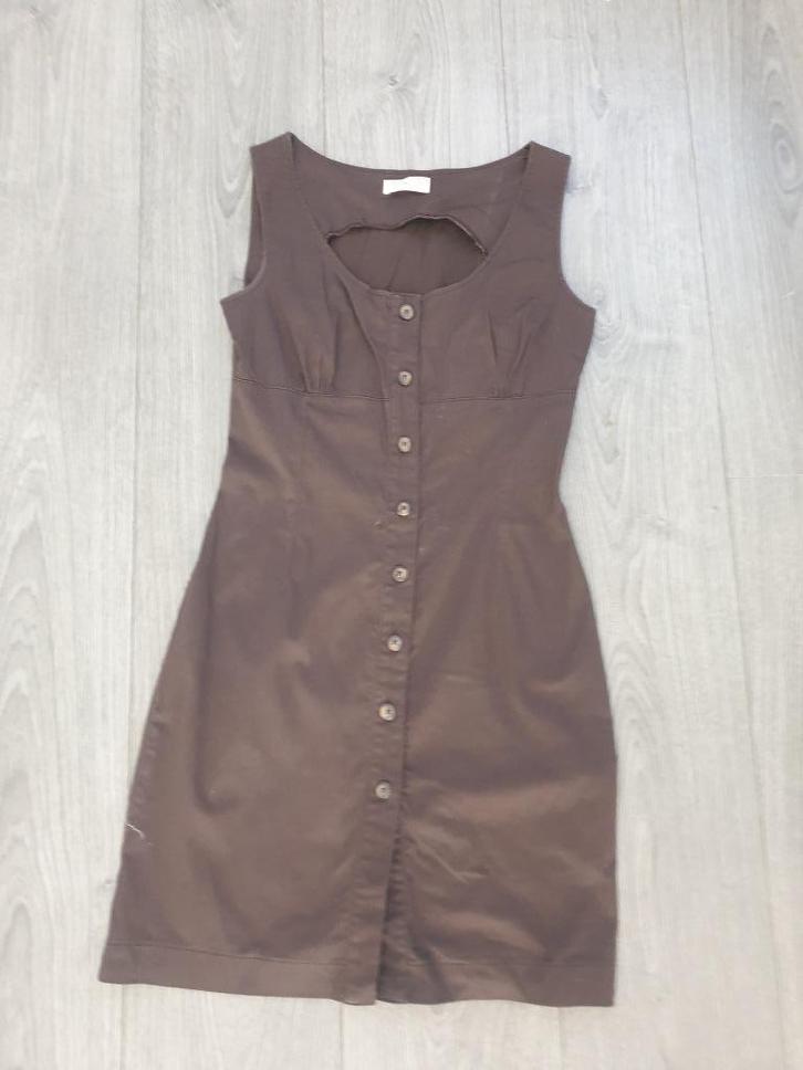 ORSAY bruin mouwloos jurkje maat 34 ~ TH0062, Kleding | Dames, Jurken, Zo goed als nieuw, Maat 34 (XS) of kleiner, Bruin, Boven de knie