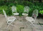 4 Franse ijzeren stoelen., Tuin en Terras, Ophalen, Gebruikt, Metaal, Inklapbaar