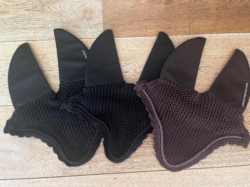Soundless Oornetje Suede bruin + 2 zwarte maat L/Full/paard, Dieren en Toebehoren, Paarden en Pony's | Overige Paardenspullen