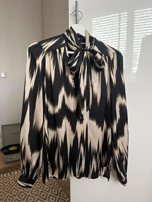 Zwart/beige blouse Summum, Kleding | Dames, Blouses en Tunieken, Zo goed als nieuw, Maat 38/40 (M), Zwart, Ophalen of Verzenden
