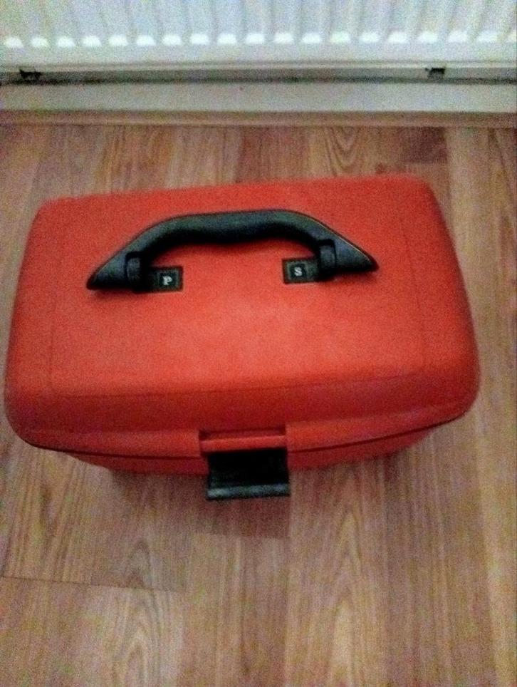 Case en koffer ( set ), Sieraden, Tassen en Uiterlijk, Beautycases, Gebruikt, Hardcase, Oranje, Met slot, Ophalen