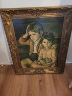 90 cm hoge oude barokke lijst met prent foto 1 t/m10