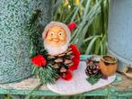 Vintage kerstmannetje kandelaar chenille, Ophalen of Verzenden, Gebruikt
