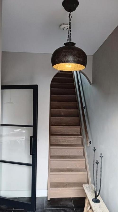 Hanglamp van oude waterkruik, Huis en Inrichting, Lampen | Hanglampen, Zo goed als nieuw, Minder dan 50 cm, Metaal, Ophalen of Verzenden