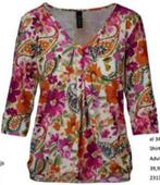 NIEUW IZ NAIZ Shirt Bloemen, maat 1 of 3, Verzenden, Maat 42/44 (L), Oranje, Lange mouw