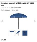 2 stuks donkerblauwe parasols in originele verpakking, Tuin en Terras, Nieuw, Ophalen