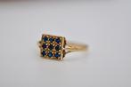 Vintage 9 karaat ring met saffier, Vintage, Vintage, Vintage, Ophalen of Verzenden