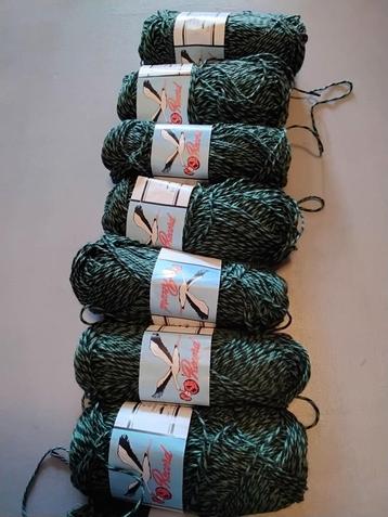 Record Wol - Groen Gemêleerd - 8 Bollen beschikbaar voor biedingen