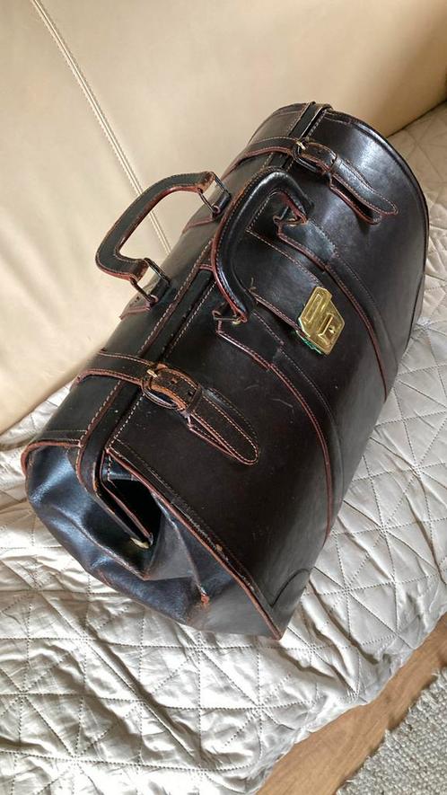 Vintage, leren stevige reistas /koffer. “dokters-tas”. PRIMA, Sieraden, Tassen en Uiterlijk, Koffers, Zo goed als nieuw, Leer
