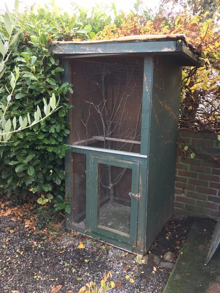 Gratis houten volière, Dieren en Toebehoren, Vogels | Hokken en Kooien, Gebruikt, Volière, Hout, Ophalen