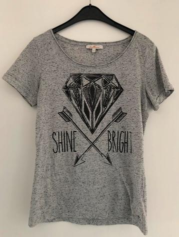 T-shirt top, Sensation, maat L maar valt als M, grijs print beschikbaar voor biedingen