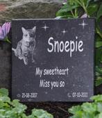 Gedenksteen voor hond of kat met fotogravure, Dieren en Toebehoren, Ophalen of Verzenden, Nieuw