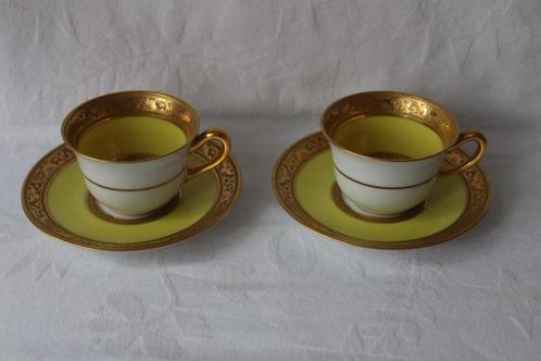 Antieke Raynaud Limoges set espresso kopjes en schotels, Antiek en Kunst, Antiek | Porselein, Ophalen of Verzenden