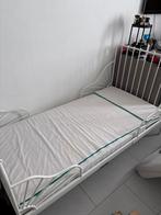 Wit metalen bedframe met lattenbodem (verstelbaar), Ophalen, Verstelbaar, 90 cm, Eenpersoons