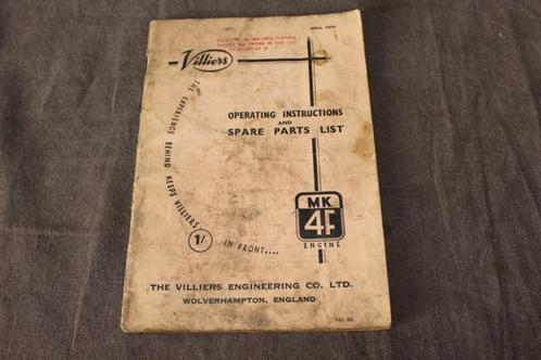 Villiers MK4F 98cc 1954 operating instructions / parts list, Motoren, Handleidingen en Instructieboekjes, Overige merken, Ophalen of Verzenden