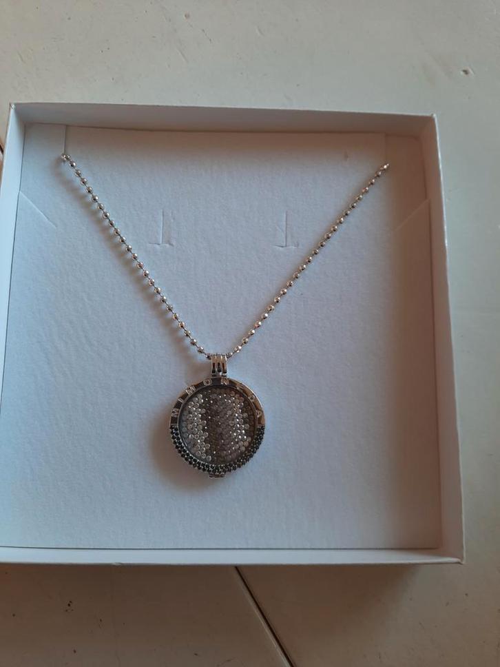 Mi Moneda Ketting met Munt & Hanger, Sieraden, Tassen en Uiterlijk, Kettingen, Zo goed als nieuw, Zilver, Zilver, Met hanger, Met strass