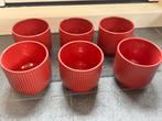 9 bloempotten rood ikea 15 en 12 centimeter, Rond, Ophalen of Verzenden, Aardewerk, Binnen