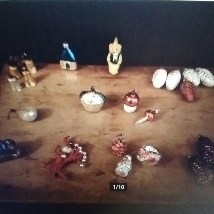 Oude vintage glazen kerstfiguurtjes, Diversen, Kerst, Gebruikt, Verzenden