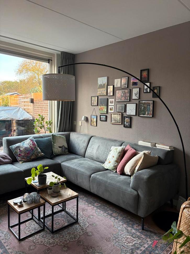 Elegante Booglamp met Kap, Huis en Inrichting, Lampen | Vloerlampen, Gebruikt, 150 tot 200 cm, Metaal, Ophalen