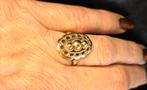 Vintage gouden design ring. 2026/81, ., Ophalen of Verzenden, Zo goed als nieuw, Dame