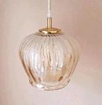 Vintage hanglamp amberkleur | Frosted glas | Jaren 60 lamp, Ophalen of Verzenden, Zo goed als nieuw, Glas, Minder dan 50 cm