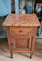 Vintage (nacht)kastje met oranje/bruin marmeren blad, Huis en Inrichting, Kasten | Overige, Ophalen, Gebruikt