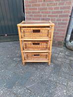 Klein rotan rieten ladenkastje 3 mandjes retro vintage, Huis en Inrichting, Minder dan 100 cm, 25 tot 50 cm, Ophalen of Verzenden