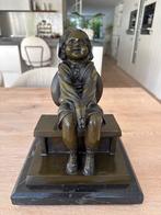 Bronzen Beeld A. Moreau op Marmeren Sokkel, Ophalen of Verzenden