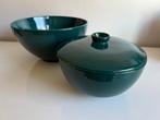 Set 2 Arabia Teema Grote Schalen Deksel Groen Kaj Franck, Huis en Inrichting, Ophalen of Verzenden, Overige stijlen, Porselein